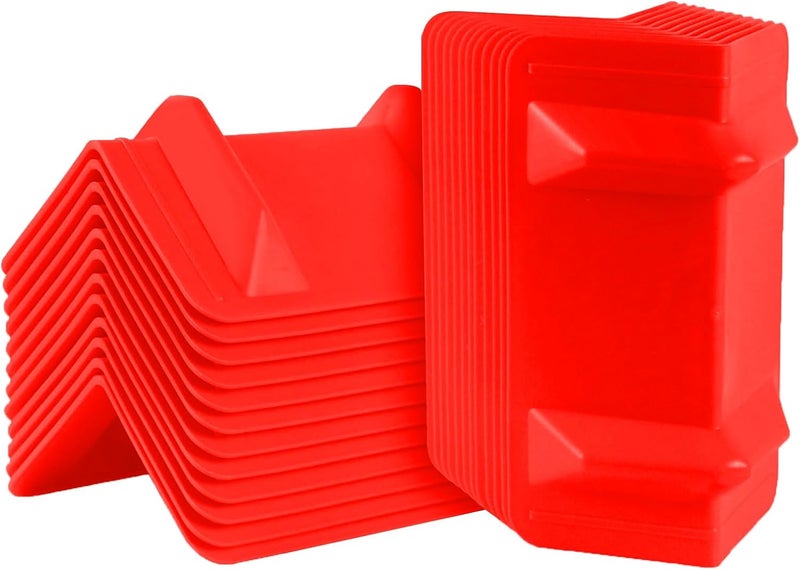 SALUINOKI 24 Pack Flatbed Edge Corner Protector for Cargo Shipping, Plastic Ratchet Strap Protectors for Tie Downs, Corner Guards for Straps Red - Image 1